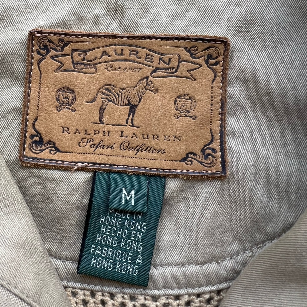 Ralph Lauren 1990 Safari Outfitters Khaki Bush Jacket Mesh Lined Women M Vintage - Picture 6 of 11